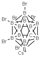 1-Carbadodecaborate(1-), 7,8,9,10,11,12-hexabromo-1,2,3,4,5,6-hexahydro-, cesium (1:1) 结构式