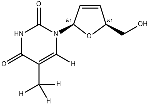 Stavudine-α,α,α,6-d4 结构式