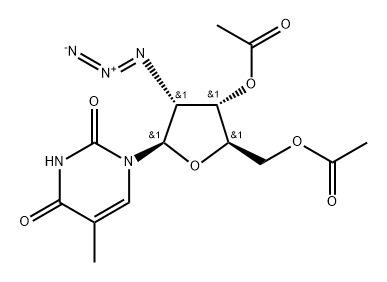 3',5'-Di-O-acetyl-2'-azido-2'-deoxy-5-methyluridine 结构式
