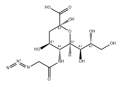 5-[(2-叠氮乙酰基)氨基]-5-脱氧-唾液酸 结构式