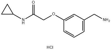 2-[3-(氨基甲基)苯氧基]-N-环丙基乙酰胺盐酸盐 结构式