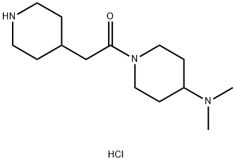 1-[4-(二甲氨基)哌啶-1-基]-2-(哌啶-4-基)乙-1-酮二盐酸盐 结构式
