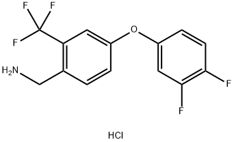 4-(3,4-二氟苯氧基)-2-(三氟甲基)苯基]甲胺盐酸 结构式