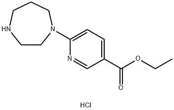 乙基6-(1,4-二氮杂-1-基)吡啶-3-羧酸盐酸盐 结构式