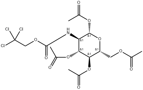 1,3,4,6-TETRA-O-ACETYL-2-DEOXY-2-(2,2,2-TRICHLOROETHOXYCARBONYLAMINO)-Β-D-GLUCOPYRANOSE1,3,4,6-四-O-乙酰基-2-脱氧-2-(2,2,2-三氯乙氧)-Β-D-D-吡喃葡萄糖 结构式