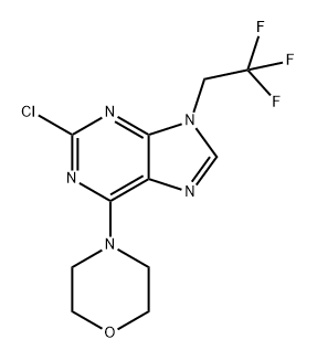 4-(2-chloro-9-(2,2,2-trifluoroethyl)-9H-purin-6-yl)morpholine 结构式