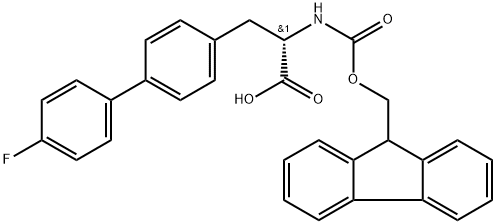 FMOC-4-(4-FLUOROPHENYL)-L-苯丙氨酸 结构式