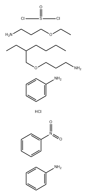 Thionyl chloride, reaction products with aniline, aniline hydrochloride, 3-ethoxy-1-propanamine, 3-[(2-ethylhexyl)oxy]-1-propanamine and nitrobenzene 结构式