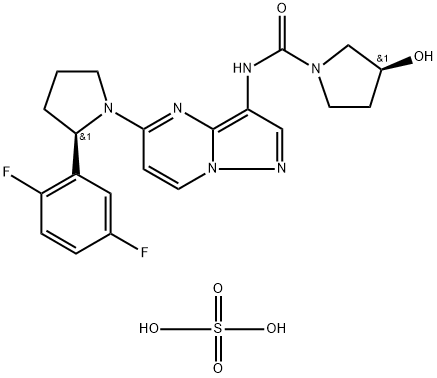 (3S)-N-[5-[(2R)-2-(2,5-二氟苯基)-1-吡咯烷基]吡唑并[1,5-A]嘧啶-3-基]-3-羟基-1-吡咯烷甲酰胺硫酸盐 结构式