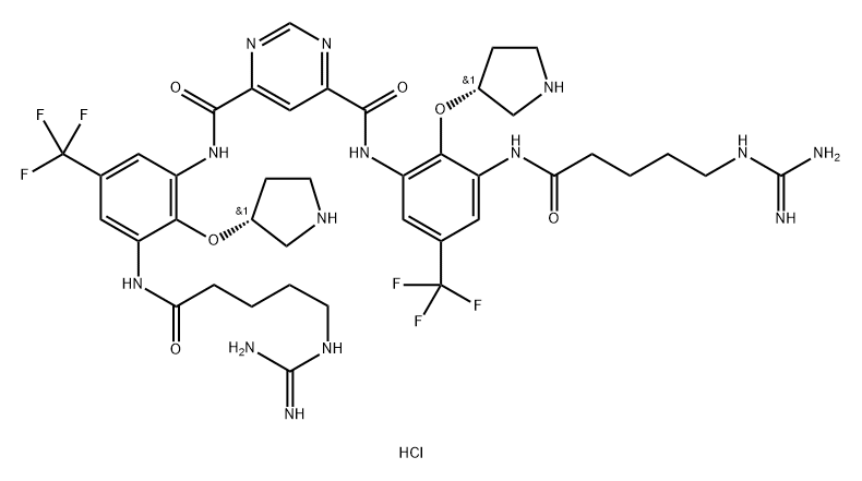 Brilacidin tetrahydrochloride 结构式