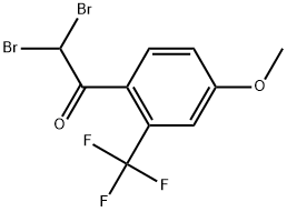 Ethanone, 2,2-dibromo-1-[4-methoxy-2-(trifluoromethyl)phenyl]- 结构式