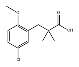 3-(5-氯-2-甲氧基苯基)-2,2-二甲基丙酸 结构式