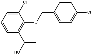 3-Chloro-2-[(4-chlorophenyl)methoxy]-α-methylbenzenemethanol 结构式