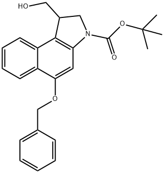 1,1-Dimethylethyl 1,2-dihydro-1-(hydroxymethyl)-5-(phenylmethoxy)-3H-benz[e]indole-3-carboxylate 结构式