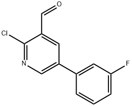 2-chloro-5-(3-fluorophenyl)nicotinaldehyde 结构式