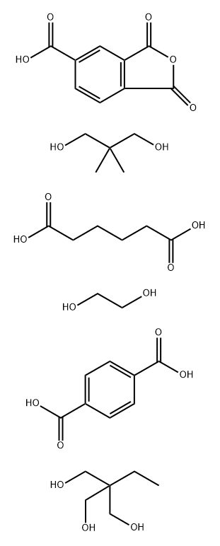 1,4-Benzenedicarboxylic acid, polymer with 1,3-dihydro-1,3-dioxo-5-isobenzofurancarboxylic acid, 2,2-dimethyl-1,3-propanediol, 1,2-ethanediol, 2-ethyl-2-(hydroxymethyl)-1,3-propanediol and hexanedioic acid 结构式