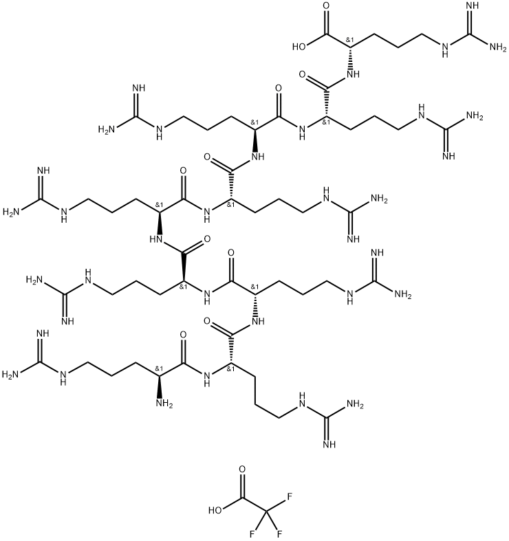 L-Arginine, L-arginyl-L-arginyl-L-arginyl-L-arginyl-L-arginyl-L-arginyl-L-arginyl-L-arginyl-, 2,2,2-trifluoroacetate (1:) 结构式