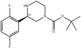 (R)-3-(2,5-二氟苯基)哌嗪-1-甲酸叔丁酯 结构式