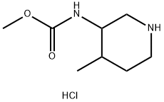 (4-甲基-3-哌啶基)氨基甲酸甲酯盐酸盐 结构式