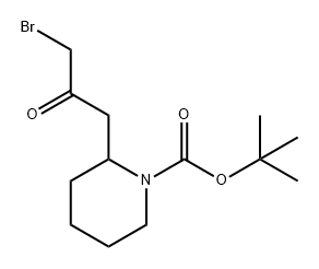 2-(3-溴-2-氧代丙基)哌啶-1-甲酸叔丁酯 结构式