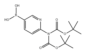 6-(双(叔丁氧基羰基)氨基)吡啶-3-基硼酸 结构式