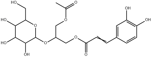 b-D-Glucopyranoside,(1S)-2-(acetyloxy)-1-[[[(2E)-3-(3,4-dihydroxyphenyl)-1-oxo-2-propenyl]oxy]methyl]ethyl(9CI) 结构式