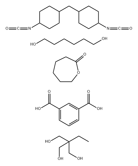 1,3-Benzenedicarboxylic acid, polymer with 2-ethyl-2-(hydroxymethyl)-1,3-propanediol, 1,6-hexanediol, 1,1-methylenebis4-isocyanatocyclohexane and 2-oxepanone 结构式