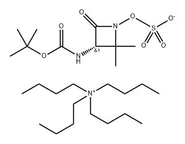 CarbaMic acid, [2,2-diMethyl-4-oxo-1-(sulfooxy)-3-azetidinyl]-,C-(1,1-diMethylethyl) ester, ion(1-), (S)-, N,N,N-tributyl-1-butanaMiniuM 结构式