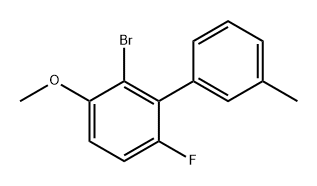 2-Bromo-6-fluoro-3-methoxy-3'-methyl-1,1'-biphenyl 结构式