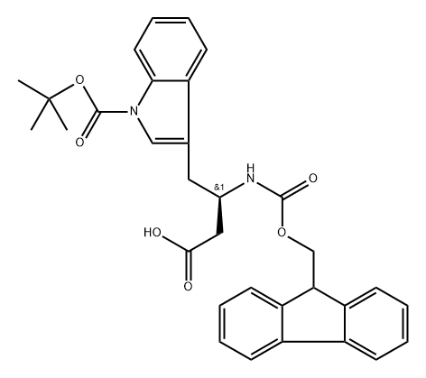 Fmoc-D-β-高色氨酸(Boc) 结构式