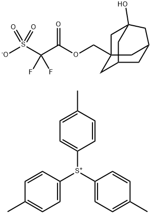 Tris(4-methylphenyl)sulfonium salt with 1-[(3-hydroxytricyclo[3.3.1.13,7]dec-1-yl)methyl] 2,2-difluoro-2-sulfoacetate(1:1) 结构式