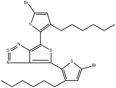 2λ4δ2-Thieno[3,4-c][1,2,5]thiadiazole, 4,6-bis(5-bromo-3-hexyl-2-thienyl)- 结构式