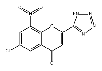 6-chloro-8-nitro-2-(2H-tetrazol-5-yl)chromen-4-one 结构式