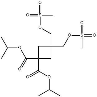 1,1-Cyclobutanedicarboxylic acid, 3,3-bis[[(methylsulfonyl)oxy]methyl]-, 1,1-bis(1-methylethyl) ester 结构式