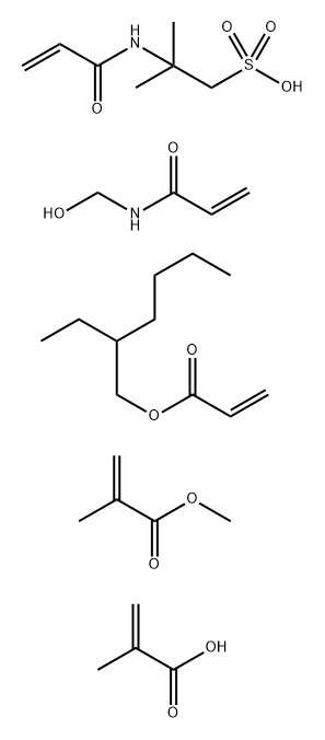 2-Propenoic acid, 2-methyl-, polymer with 2-ethylhexyl 2-propenoate, N-(hydroxymethyl)-2-propenamide, methyl 2-methyl-2-propenoate and 2-methyl-2-[(1-oxo-2-propenyl) amino]-1-propanesulfonic acid 结构式