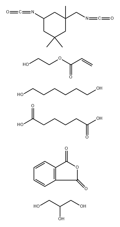 Hexanedioic acid, polymer with 1,6-hexanediol, 1,3-isobenzofurandione, 5-isocyanato-1-(isocyanatomethyl)-1,3,3-trimethylcyclohexane and 1,2,3-propanetriol, 2-hydroxyethyl acrylate-blocked 结构式