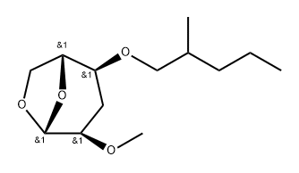 .beta.-D-ribo-Hexopyranose, 1,6-anhydro-3-deoxy-2-O-methyl-4-O-(2-methylpentyl)- 结构式