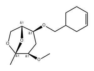 .beta.-D-ribo-2-Heptulopyranose, 2,7-anhydro-5-O-(3-cyclohexen-1-ylmethyl)-1,4-dideoxy-3-O-methyl- 结构式