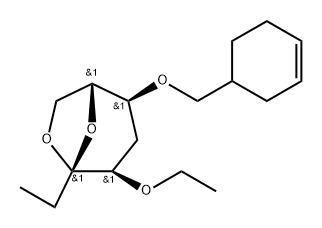 .beta.-D-ribo-3-Octulopyranose, 3,8-anhydro-6-O-(3-cyclohexen-1-ylmethyl)-1,2,5-trideoxy-4-O-ethyl- 结构式