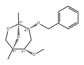 .beta.-ribo-2-Heptulopyranose, 2,7-anhydro-1,4-dideoxy-6-C-methyl-5-O-methyl-3-O-(phenylmethyl)- 结构式