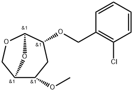 .beta.-ribo-Hexopyranose, 1,6-anhydro-2-O-(2-chlorophenyl)methyl-3-deoxy-4-O-methyl- 结构式