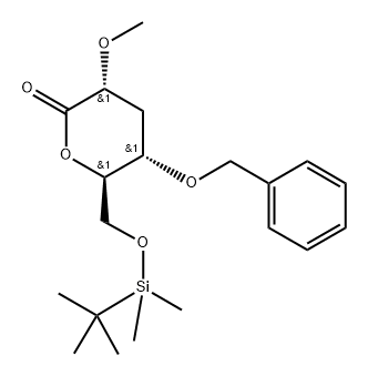 D-ribo-Hexonic acid, 3-deoxy-6-O-(1,1-dimethylethyl)dimethylsilyl-2-O-methyl-4-O-(phenylmethyl)-, .delta.-lactone 结构式