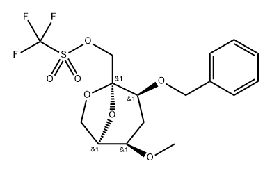 .beta.-D-lyxo-2-Heptulopyranose, 2,7-anhydro-4-deoxy-5-O-methyl-3-O-(phenylmethyl)-, trifluoromethanesulfonate 结构式