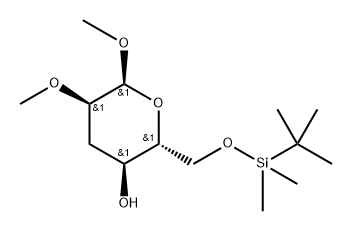 .alpha.-D-ribo-Hexopyranoside, methyl 3-deoxy-6-O-(1,1-dimethylethyl)dimethylsilyl-2-O-methyl- 结构式