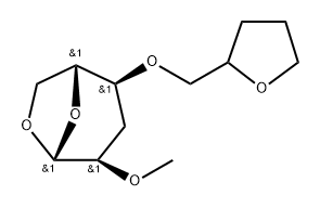 .beta.-D-ribo-Hexopyranose, 1,6-anhydro-3-deoxy-2-O-methyl-4-O-(tetrahydro-2-furanyl)methyl- 结构式