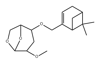 .beta.-D-ribo-Hexopyranose, 1,6-anhydro-3-deoxy-4-O-(6,6-dimethylbicyclo3.1.1hept-2-en-2-yl)methyl-2-O-methyl-, (1R)- 结构式