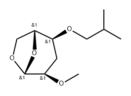 .beta.-D-ribo-Hexopyranose, 1,6-anhydro-3-deoxy-2-O-methyl-4-O-(2-methylpropyl)- 结构式