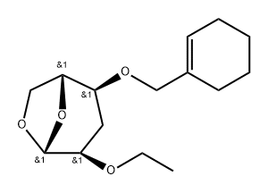 .beta.-D-ribo-Hexopyranose, 1,6-anhydro-4-O-(1-cyclohexen-1-ylmethyl)-3-deoxy-2-O-ethyl- 结构式