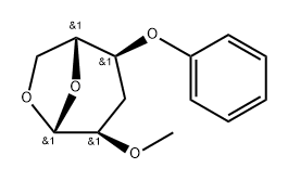 .beta.-D-ribo-Hexopyranose, 1,6-anhydro-3-deoxy-2-O-methyl-4-O-phenyl- 结构式