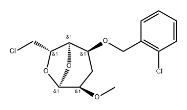 .alpha.-D-gulo-Heptopyranose, 1,6-anhydro-7-chloro-4-O-(2-chlorophenyl)methyl-3,7-dideoxy-2-O-methyl- 结构式